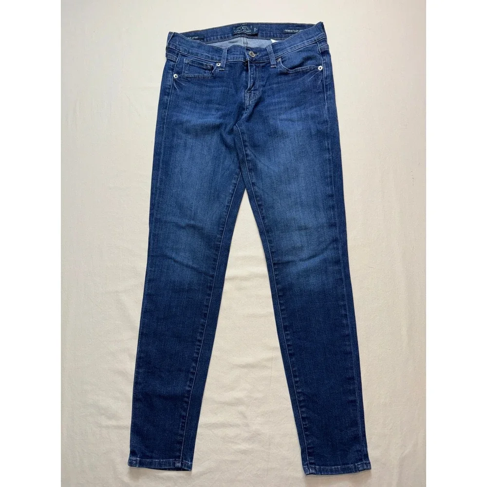 Lucky Brand Charlie Skinny Jeans Womens 6/28 Medium Wash Premium Italian Stretch